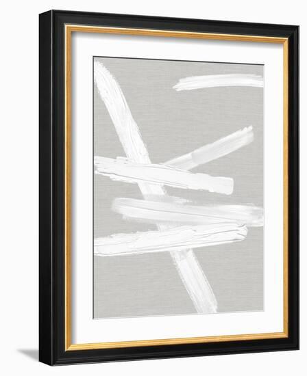 Crossroads White on Gray I-Ellie Roberts-Framed Art Print