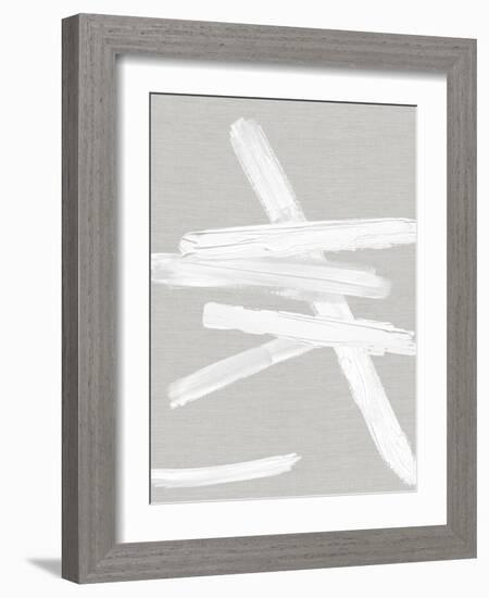 Crossroads White on Gray II-Ellie Roberts-Framed Art Print