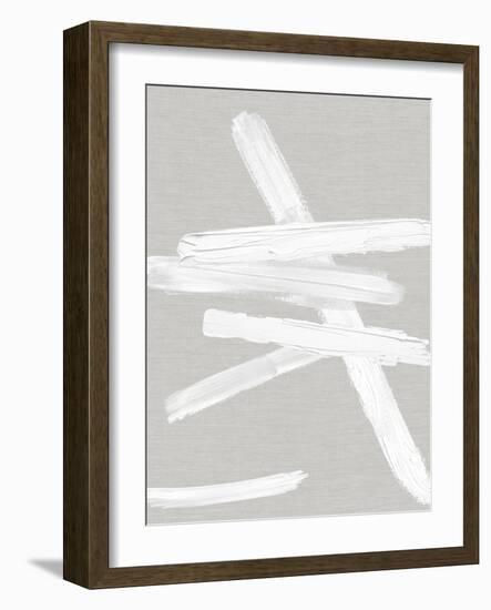 Crossroads White on Gray II-Ellie Roberts-Framed Art Print