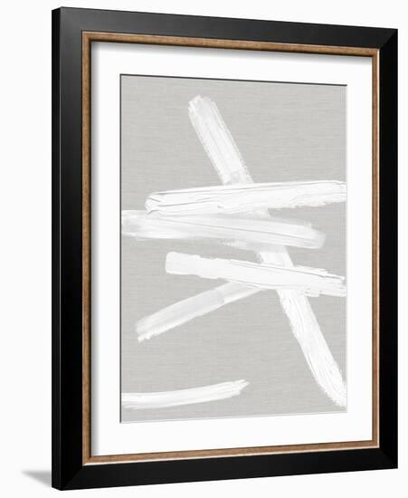 Crossroads White on Gray II-Ellie Roberts-Framed Art Print