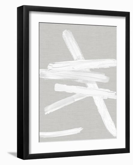 Crossroads White on Gray II-Ellie Roberts-Framed Art Print