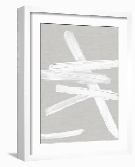 Crossroads White on Gray II-Ellie Roberts-Framed Art Print