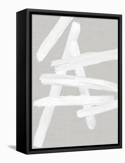 Crossroads White on Gray III-Ellie Roberts-Framed Stretched Canvas