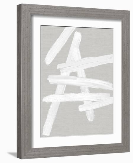 Crossroads White on Gray III-Ellie Roberts-Framed Art Print