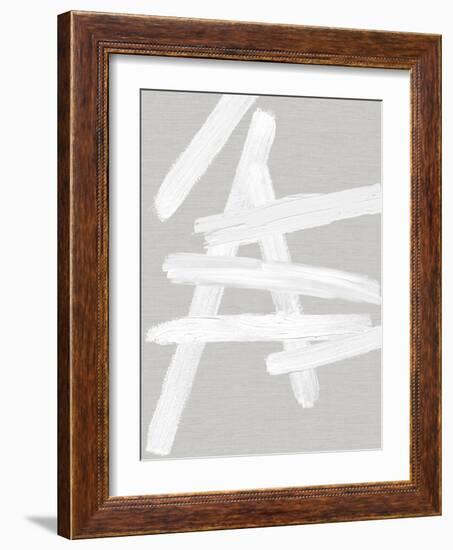 Crossroads White on Gray III-Ellie Roberts-Framed Art Print