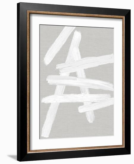 Crossroads White on Gray III-Ellie Roberts-Framed Art Print