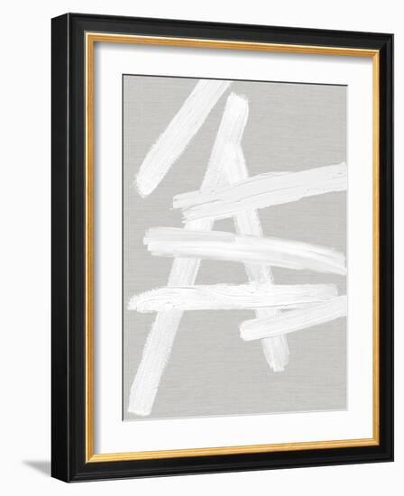 Crossroads White on Gray III-Ellie Roberts-Framed Art Print