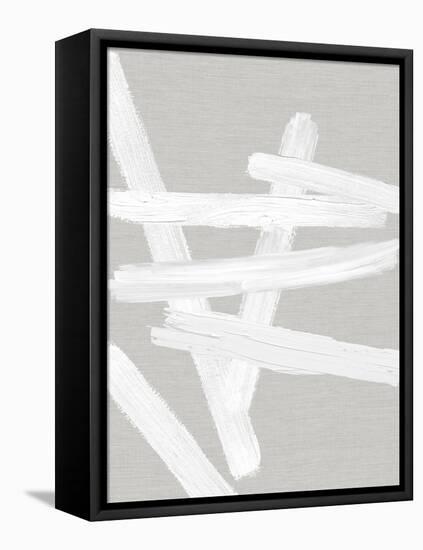 Crossroads White on Gray IV-Ellie Roberts-Framed Stretched Canvas