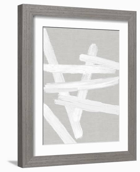 Crossroads White on Gray IV-Ellie Roberts-Framed Art Print