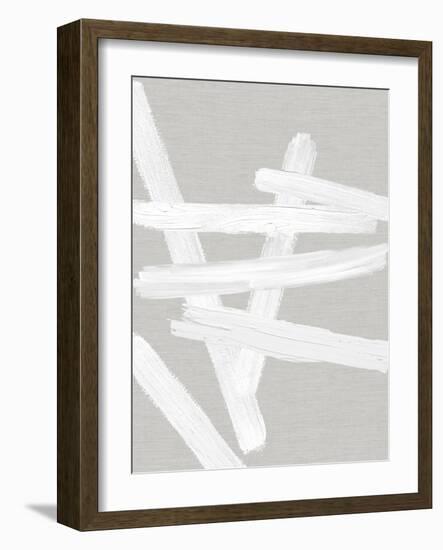 Crossroads White on Gray IV-Ellie Roberts-Framed Art Print