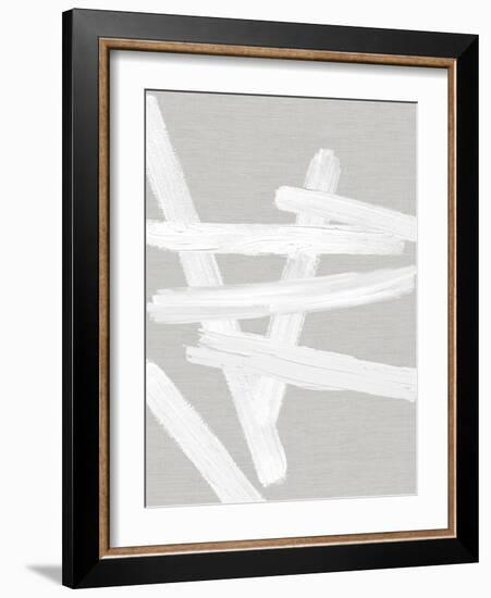 Crossroads White on Gray IV-Ellie Roberts-Framed Art Print