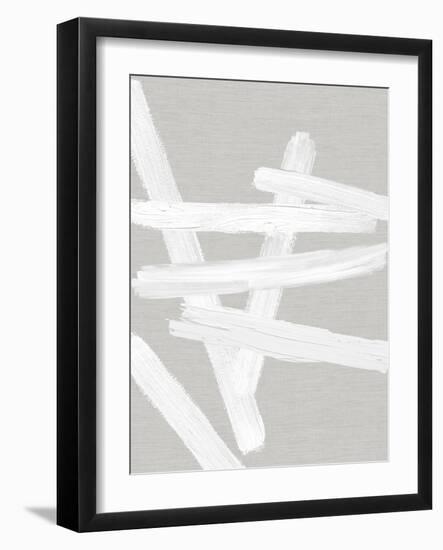 Crossroads White on Gray IV-Ellie Roberts-Framed Art Print