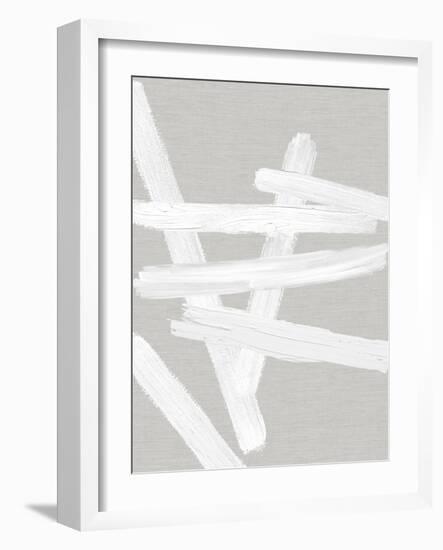 Crossroads White on Gray IV-Ellie Roberts-Framed Art Print
