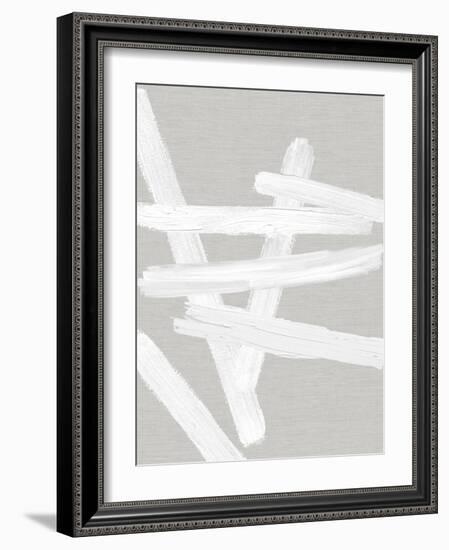 Crossroads White on Gray IV-Ellie Roberts-Framed Art Print