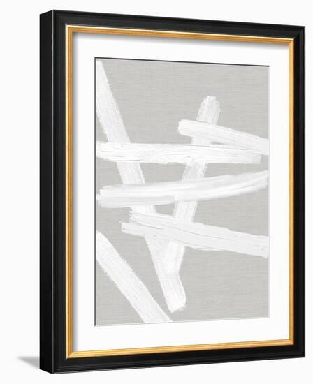 Crossroads White on Gray IV-Ellie Roberts-Framed Art Print