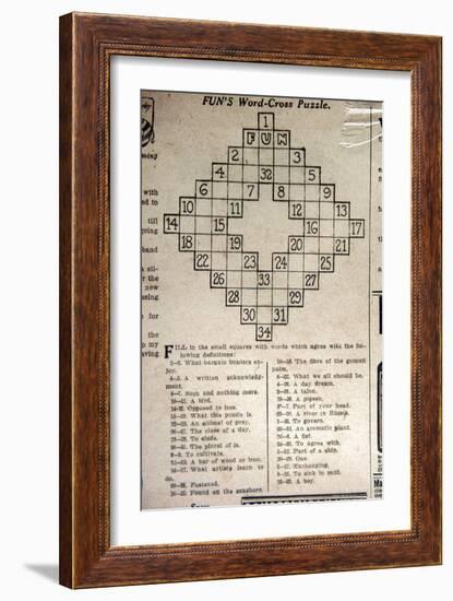 Crossword Puzzle, 1913-null-Framed Giclee Print