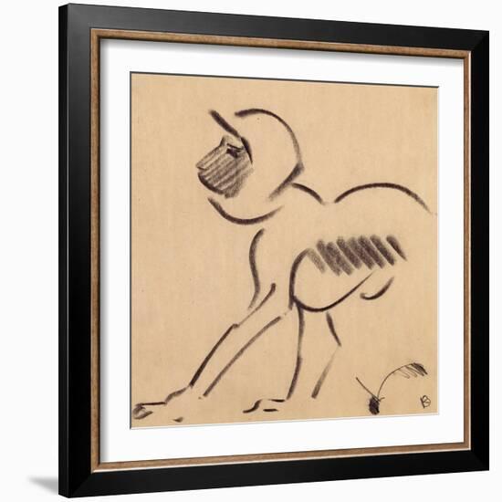 Crouching Monkey, c.1912-13-Henri Gaudier-brzeska-Framed Giclee Print