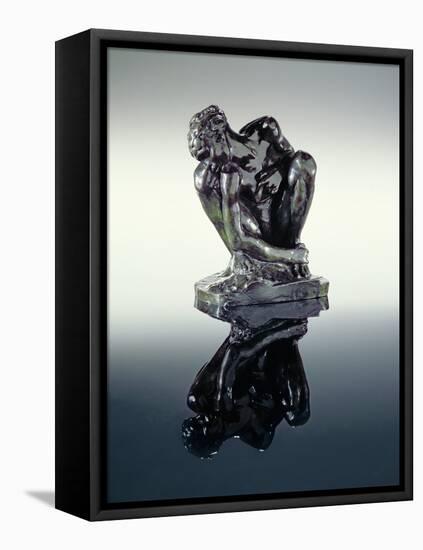 Crouching Nude (Bronze)-Auguste Rodin-Framed Premier Image Canvas