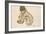 Crouching Nude Girl, 1914-Egon Schiele-Framed Giclee Print