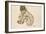 Crouching Nude Girl, 1914-Egon Schiele-Framed Giclee Print