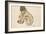 Crouching Nude Girl, 1914-Egon Schiele-Framed Giclee Print