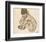 Crouching Nude Girl-Egon Schiele-Framed Art Print