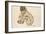 Crouching Nude Girl-Egon Schiele-Framed Premium Giclee Print
