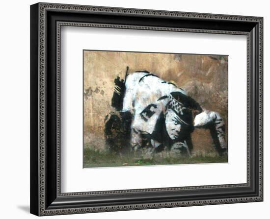 Crouching Policeman-Banksy-Framed Giclee Print