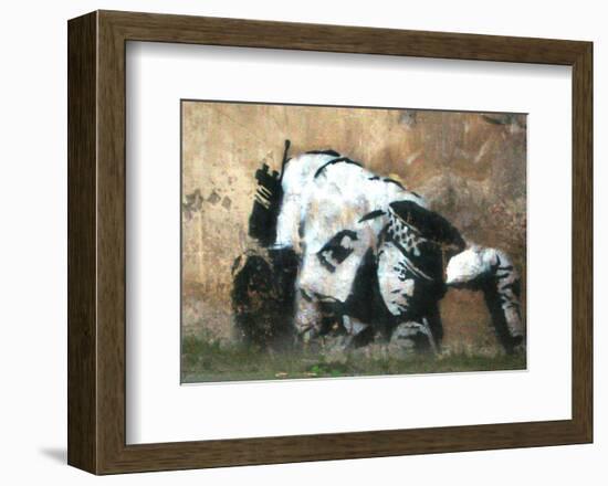 Crouching Policeman-Banksy-Framed Giclee Print