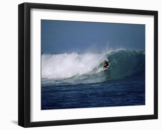 Crouching Surfer-null-Framed Photographic Print