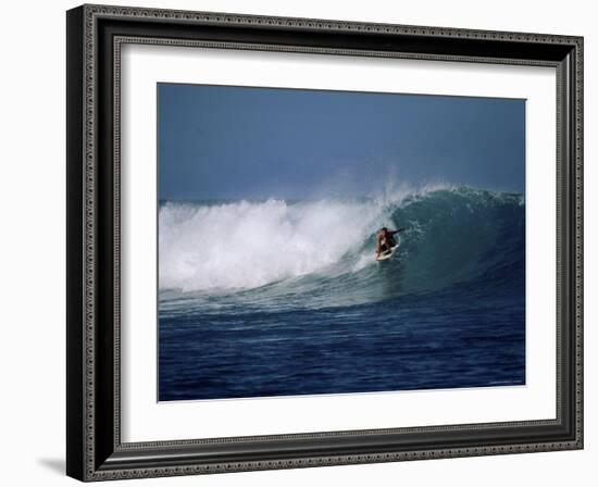 Crouching Surfer-null-Framed Photographic Print