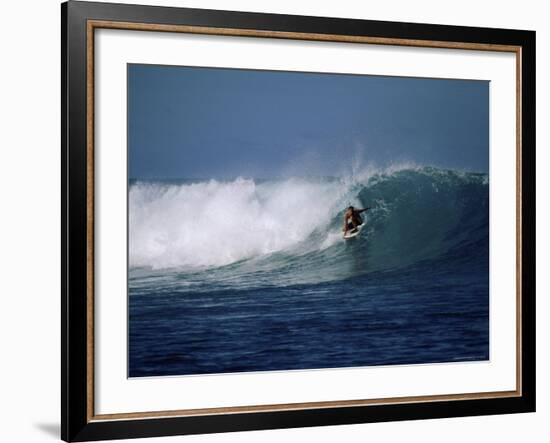 Crouching Surfer-null-Framed Photographic Print