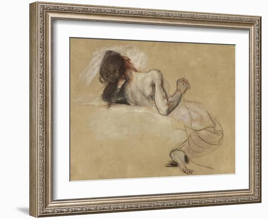 Crouching woman, 1827-Ferdinand Victor Eugene Delacroix-Framed Giclee Print