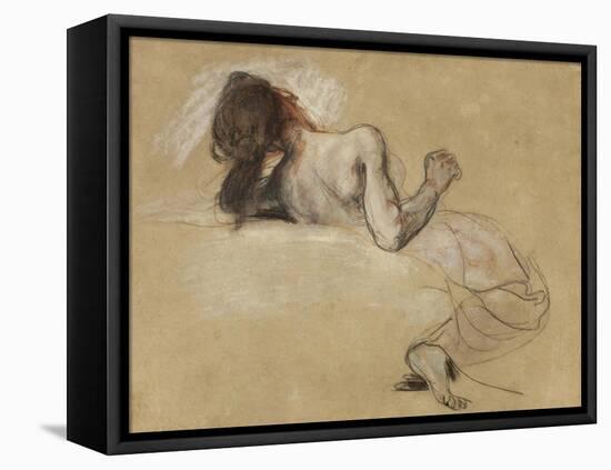 Crouching woman, 1827-Ferdinand Victor Eugene Delacroix-Framed Premier Image Canvas