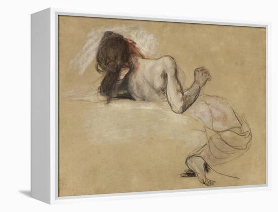 Crouching woman, 1827-Ferdinand Victor Eugene Delacroix-Framed Premier Image Canvas