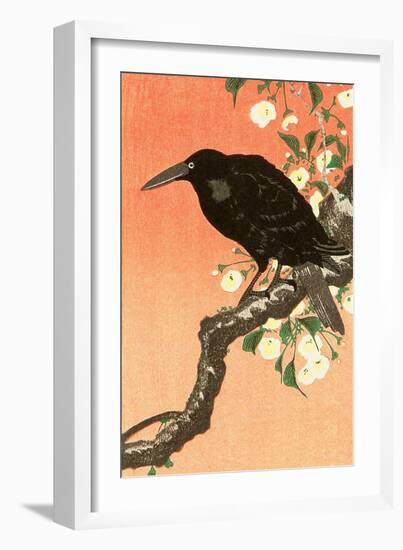 Crow Against Orange Sky-Koson Ohara-Framed Giclee Print