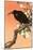 Crow Against Orange Sky-Koson Ohara-Mounted Giclee Print