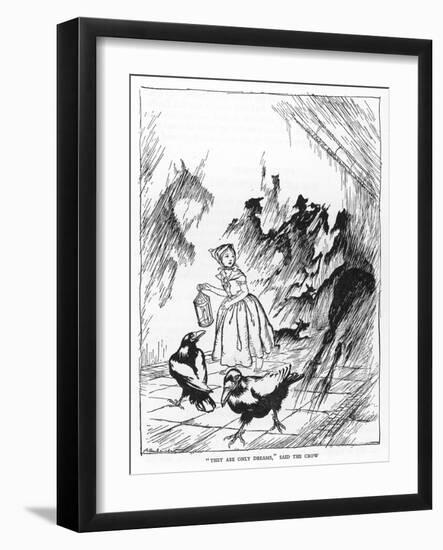 Crow and Dreams-Arthur Rackham-Framed Photographic Print