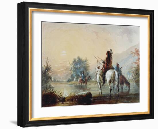 Crow Encampment, 1837-Alfred Jacob Miller-Framed Giclee Print