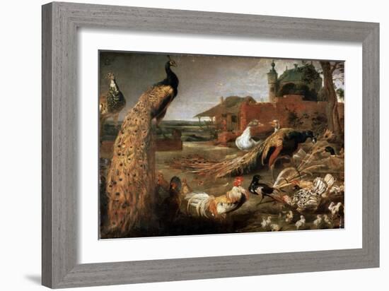 Crow in Peacock's Fathers, C1615-1690-Pauwel de Vos-Framed Giclee Print