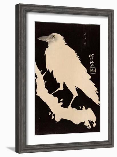 Crow in the Snow-Kyosai Kawanabe-Framed Giclee Print