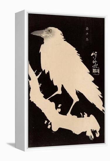 Crow in the Snow-Kyosai Kawanabe-Framed Premier Image Canvas