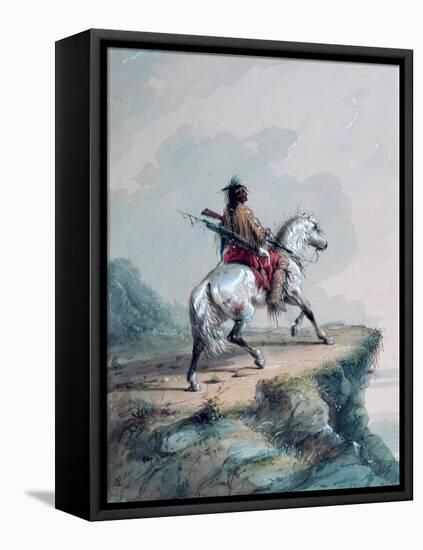 Crow Indian on the Lookout-Alfred Jacob Miller-Framed Premier Image Canvas