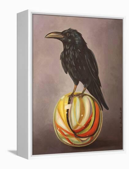 Crow on a Marble-Leah Saulnier-Framed Premier Image Canvas
