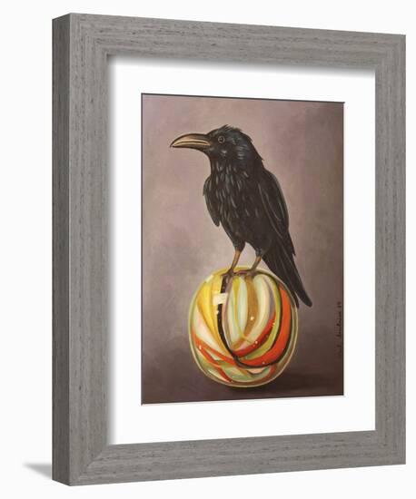 Crow on a Marble-Leah Saulnier-Framed Giclee Print