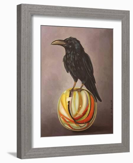 Crow on a Marble-Leah Saulnier-Framed Giclee Print