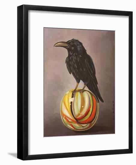 Crow on a Marble-Leah Saulnier-Framed Giclee Print