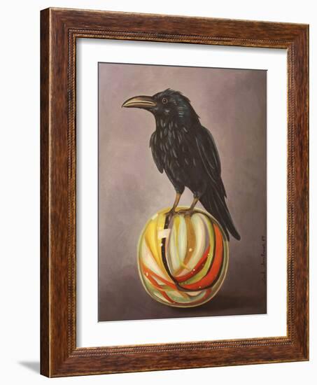 Crow on a Marble-Leah Saulnier-Framed Giclee Print