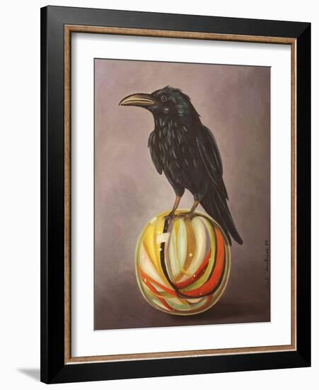 Crow on a Marble-Leah Saulnier-Framed Giclee Print