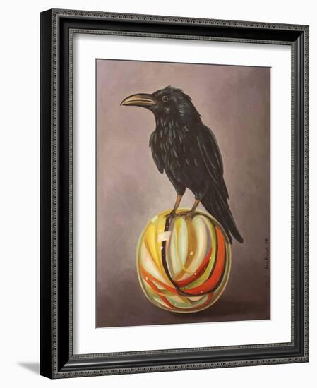 Crow on a Marble-Leah Saulnier-Framed Giclee Print